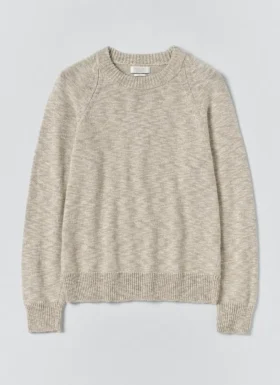 Pullover aus Leinen-Baumwolle mit Rundhalsausschnitt