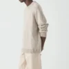 Pullover aus Leinen-Baumwolle mit Rundhalsausschnitt Pullover aus Leinen-Baumwolle mit Rundhalsausschnitt