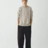 Pullover aus Leinen-Baumwolle mit Rundhalsausschnitt Pullover aus Leinen-Baumwolle mit Rundhalsausschnitt