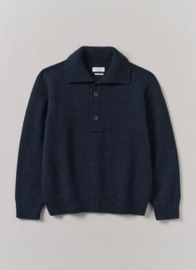 Pullover aus Wolle mit halber Knopfleiste