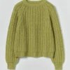 Rippenstrick-Pullover aus Wolle und Baumwolle