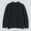 Rippenstrick-Pullover aus Wolle und Baumwolle