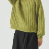 Rippenstrick-Pullover aus Wolle und Baumwolle