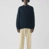 Rippenstrick-Pullover aus Wolle und Baumwolle