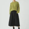 Rippenstrick-Pullover aus Wolle und Baumwolle