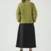 Rippenstrick-Pullover aus Wolle und Baumwolle