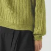 Rippenstrick-Pullover aus Wolle und Baumwolle