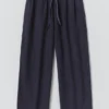 Stückgefärbte Leinen-Hose mit Kordelzug Stückgefärbte Leinen-Hose mit Kordelzug