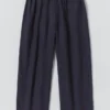 Stückgefärbte Leinen-Hose mit Kordelzug Stückgefärbte Leinen-Hose mit Kordelzug