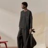 Stückgefärbte Leinen-Hose mit Kordelzug Stückgefärbte Leinen-Hose mit Kordelzug