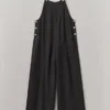 Stückgefärbter Leinen-Overall mit Taschen
