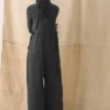 Stückgefärbter Leinen-Overall mit Taschen