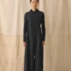 Stückgefärbter Leinen-Overall mit Taschen