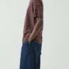 Theo Baumwoll-Streifen-T-Shirt mit Shorts und kurzen Ärmeln Theo Baumwoll-Streifen-T-Shirt mit Shorts und kurzen Ärmeln
