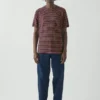 Theo Baumwoll-Streifen-T-Shirt mit Shorts und kurzen Ärmeln Theo Baumwoll-Streifen-T-Shirt mit Shorts und kurzen Ärmeln