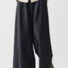 Weit geschnittene Hose aus Baumwoll-Leinen-Twill Weit geschnittene Hose aus Baumwoll-Leinen-Twill