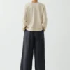 Weit geschnittene Hose aus Baumwoll-Leinen-Twill Weit geschnittene Hose aus Baumwoll-Leinen-Twill