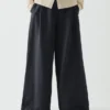 Weit geschnittene Hose aus Baumwoll-Leinen-Twill Weit geschnittene Hose aus Baumwoll-Leinen-Twill